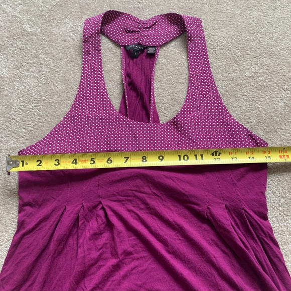 TED BAKER FUCHSIA AND CREAM RACERBACK TANK - Picture 7 of 8